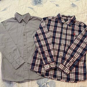 Boy’s Size Large 10-12 Plaid & Gray Button Down Shirts